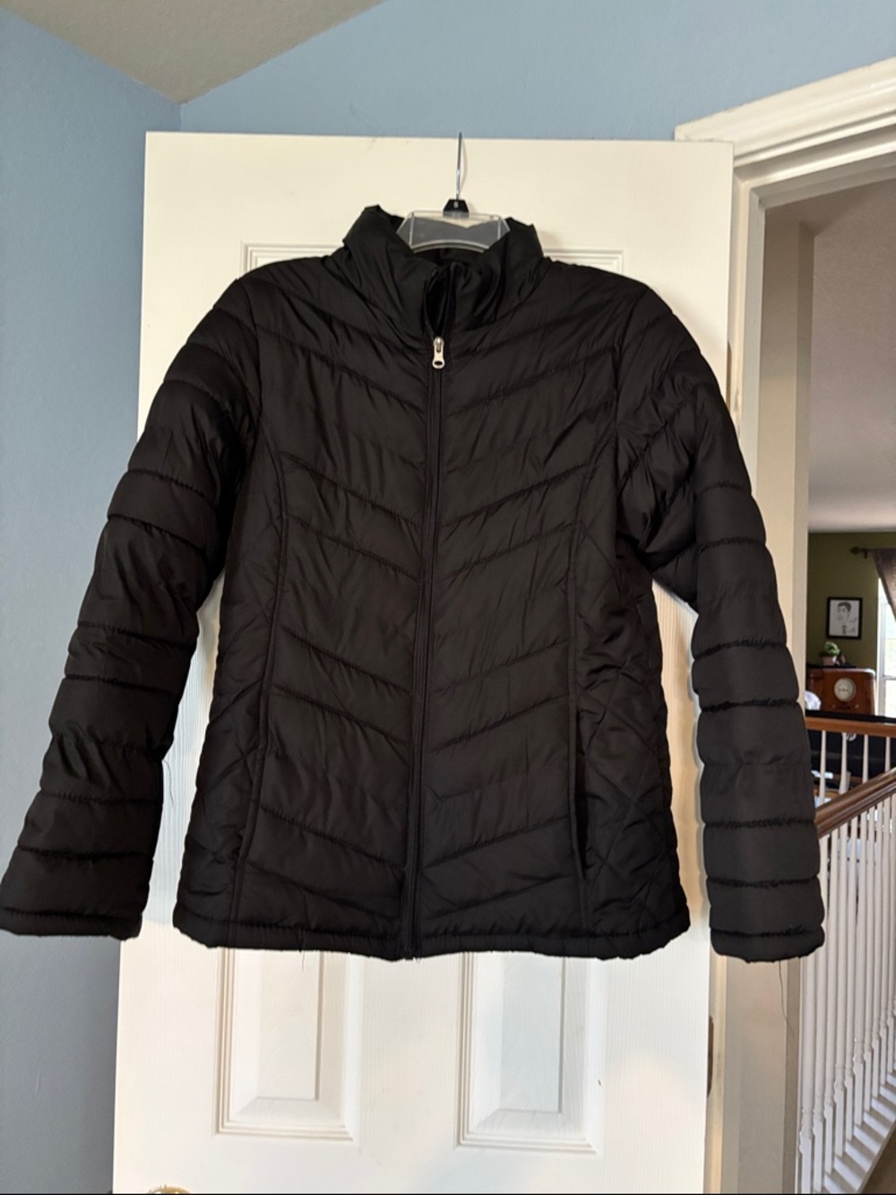 Faded Glory Women's Black Quilted Packable Puffer Jacket